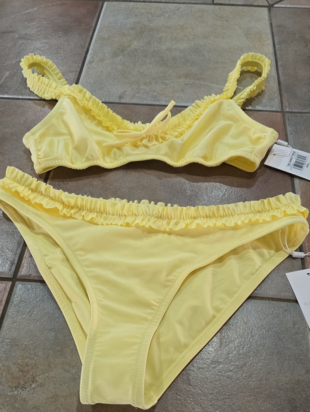 Solid And Striped Yellow Bikini Sz Lg Nwt
